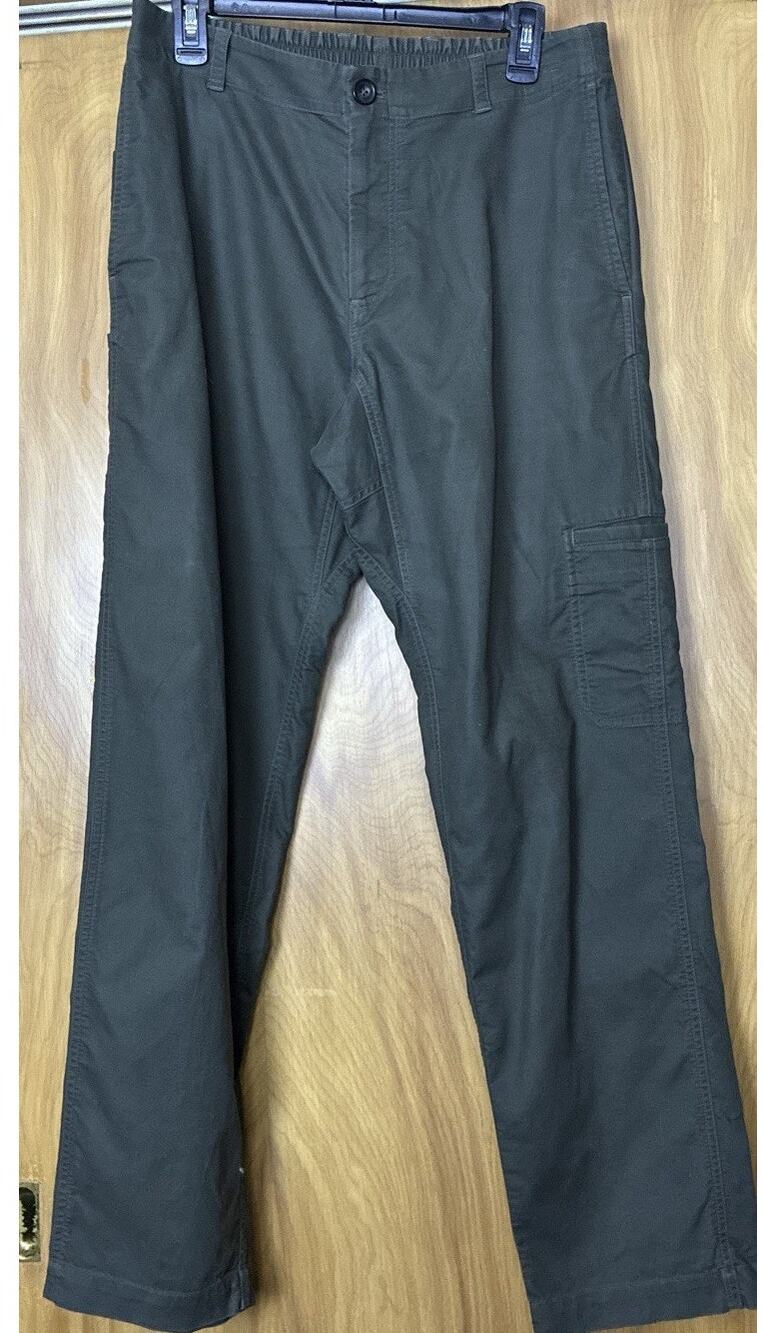 COS men's cargo pants solid dark olive green straight leg 100% cotton size 36R